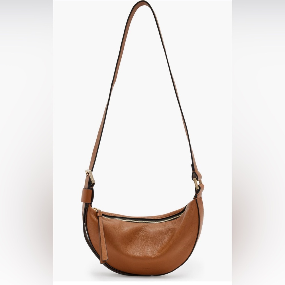 All Saints Brown Half Moon Crossbody